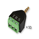 Episode EE-ACC-ST-TRM-M-10PK 3.5mm Male Stereo to 3-Pin Screw Terminal Adapter 10-Pack